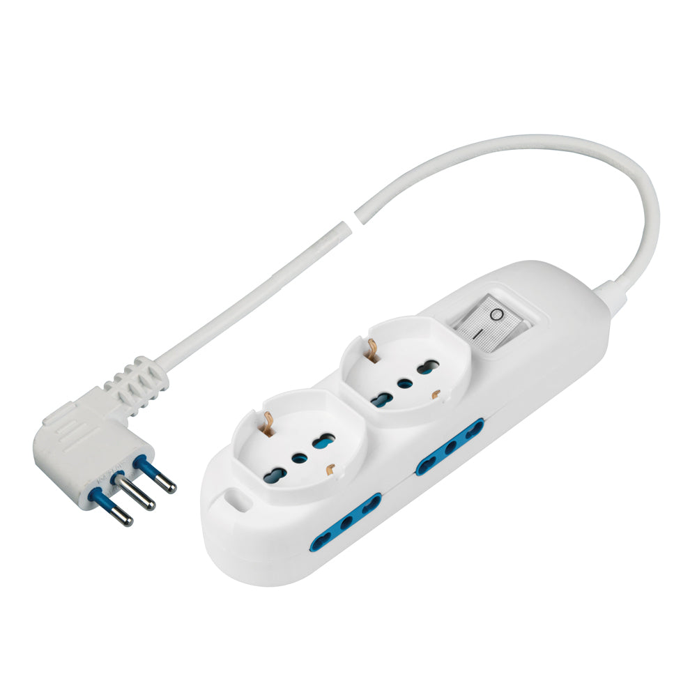 Presa multipla 250 V Bianco con 4 prese bivalenti Polypool Presa multipla 250 V Bianco con 4 prese bivalenti Polypool